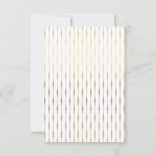 ブライダルシャワースウィート16番目の白黒金ゴールドストライプ 招待状 (裏面)