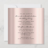 ブライダルシャワースウィート16番目の誕生日バラハート 招待状 (正面)