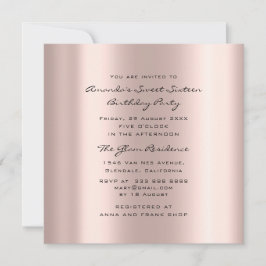 ブライダルシャワースウィート16番目の誕生日バラハート 招待状