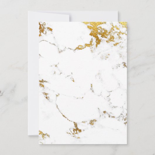 ブライダルシャワースウィート16thアイズメイクアップ金ゴールド大理石 招待状 (裏面)