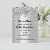 ブライダルシャワースウィート16thグレーシルバーグリッタードリップ 招待状 (スタンド正面)
