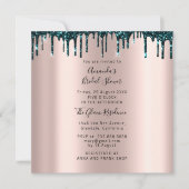 ブライダルシャワースウィート16thドリップバラティール(緑がかった色)写真 招待状 (正面)