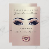 ブライダルシャワースウィート16thバラアイズグリッタースキニー 招待状 (正面/裏面)