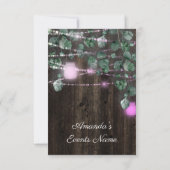 ブライダルシャワースウィート16thピンキージャースライト 招待状 (裏面)