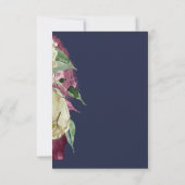 ブライダルシャワースウィート16thフォトネイビーパープルフローラ 招待状 (裏面)