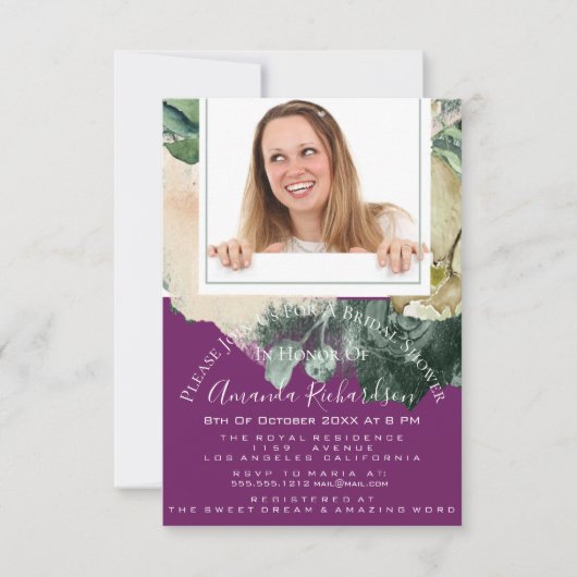 ブライダルシャワースウィート16thフォトマルサラミントフローラ 招待状 (正面)