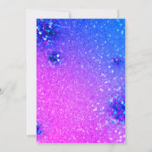 ブライダルシャワースウィート16thホログラフィックグリッターブルー 招待状 (裏面)