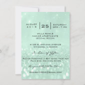 ブライダルシャワースウィート16thミントグリーングリッター 招待状 (裏面)