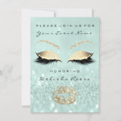 ブライダルシャワースウィート16thミントグリーングリッター 招待状 (正面)