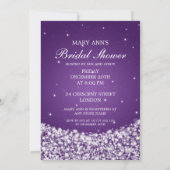 ブライダルシャワースターエレガントスパークルパープル 招待状 (裏面)