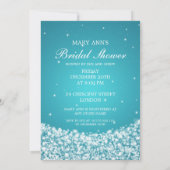 ブライダルシャワースターエレガントスパークルブルー 招待状 (裏面)