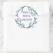 ブライダルシャワーステッカー、植物要素 ラウンドシール (バッグ)