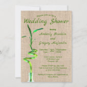 ブライダルシャワースパイラルラッキー竹のバ素朴ラップ 招待状 (正面)