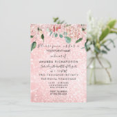 ブライダルシャワースパークバラピンクドレスホワイトグレー 招待状 (スタンド正面)