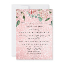 ブライダルシャワースパークバラピンクローズドレス花模様