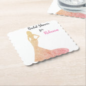 ブライダルシャワースパークル&シャイン紙コースター ペーパーコースター (アングル)