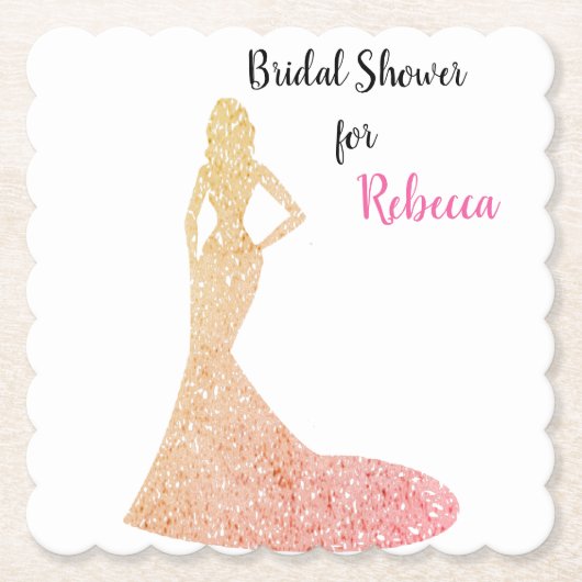 ブライダルシャワースパークル&シャイン紙コースター ペーパーコースター (正面)