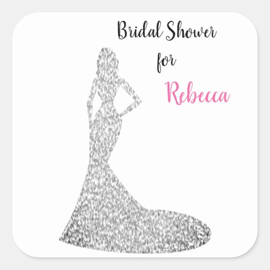 ブライダルシャワースパークル&シャイン スクエアシール (正面)