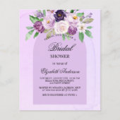 ブライダルシャワースミレ花の予算の招待 チラシ (正面)