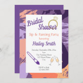 ブライダルシャワース絵を描プとパーティー 招待状 (正面/裏面)