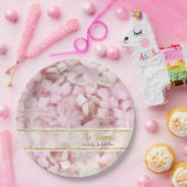 ブライダルシャワーソフトサマーピンクアジサイグリッター ペーパープレート (パーティー)