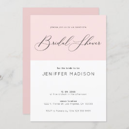 ブライダルシャワータイポグラフィピンクと白の背景 招待状