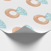 ブライダルシャワーダイヤモンドリングや輪 ラッピングペーパー (角)