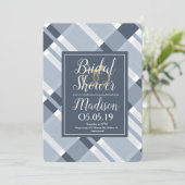 ブライダルシャワーダスティブルーネイビープリドフォイルリングや輪 招待状 (スタンド正面)