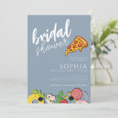 ブライダルシャワーダスティブルーピザシモダンック 招待状 (スタンド正面)