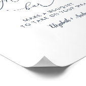 ブライダルシャワーダスティブルーフラワーバー標識 ポスター (角)