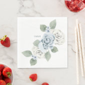 ブライダルシャワーダスティブルーフローラカスタムルンチョン スタンダードランチョンナプキン (インサイチュ)