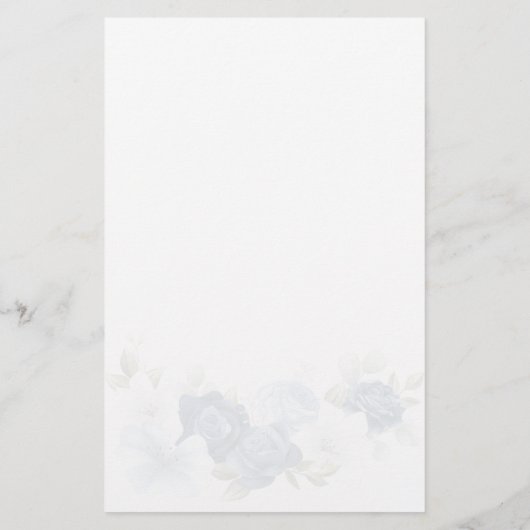 ブライダルシャワーダスティブルーフローラ招待状 便箋 (裏面)