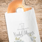 ブライダルシャワーダスティブルーフローラ結婚ズドレス フェイバーバッグ