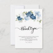 ブライダルシャワーダスティブルーフローラ サンキューカード (正面)