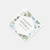 ブライダルシャワーダスティブルーユーカリプタスセージグリーン スタンダードカクテルナプキン (角)