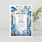 ブライダルシャワーダスティブルー結婚のキノコの森 招待状 (スタンド正面)