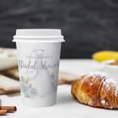 ブライダルシャワーダスティブルー結婚ズドレスフローラバラ 紙コップ