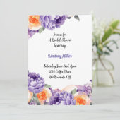 ブライダルシャワーダスティマウヴピーチプオーニー招待状 招待状 (スタンド正面)