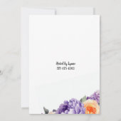 ブライダルシャワーダスティマウヴピーチプオーニー招待状 招待状 (裏面)