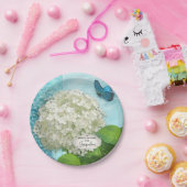 ブライダルシャワーダマスクホワイトアジランゲアバタフライアート ペーパープレート (パーティー)