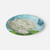 ブライダルシャワーダマスクホワイトアジランゲアバタフライアート ペーパープレート (アングル)