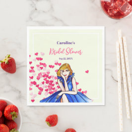 ブライダルシャワーダーク王室のブルーカクテルガウン スタンダードランチョンナプキン