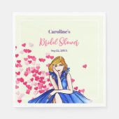 ブライダルシャワーダーク王室のブルーカクテルガウン スタンダードランチョンナプキン (正面)