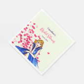 ブライダルシャワーダーク王室のブルーカクテルガウン スタンダードランチョンナプキン (角)