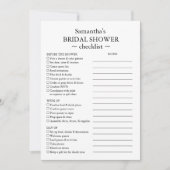 ブライダルシャワーチェックリストとスタイルガイドコーヒー 招待状 (正面)