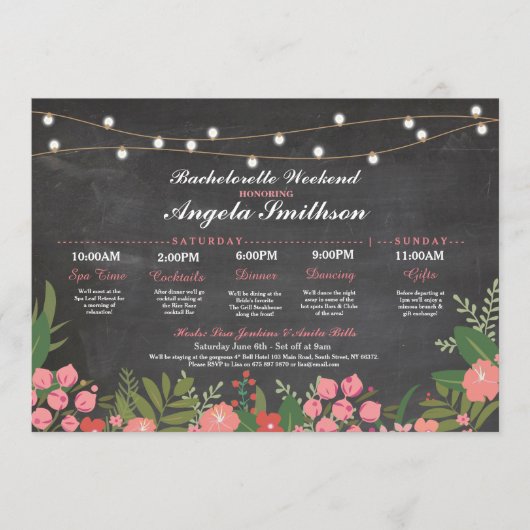 ブライダルシャワーチョークサンゴの旅程バチェロレッテ プログラム (正面)