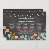 ブライダルシャワーチョークフローラ旅程バチェロレッテ プログラム (正面/裏面)