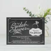 ブライダルシャワーチョークヴィンテージシャルボード招待状 招待状 (スタンド正面)