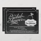 ブライダルシャワーチョークヴィンテージシャルボード招待状 招待状 (正面/裏面)