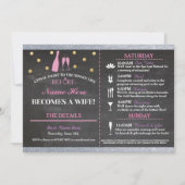 ブライダルシャワーチョーク旅程バチェロレッテ招待状 招待状 (正面)